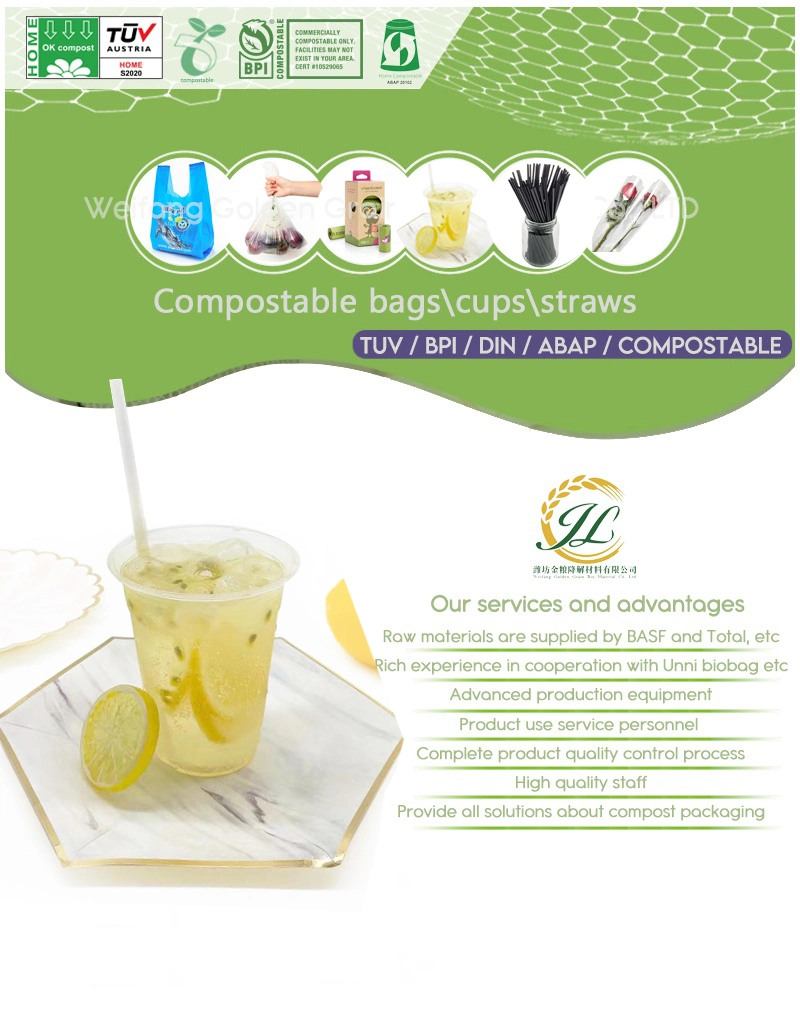 Hot Selling Wholesale Price 100% Biodegradable Compostable Eco-Friendly PLA Clear Plastic Disposable Cold Drink Coffee Cup TUV/Bpi En13432 ASTM-D6400
