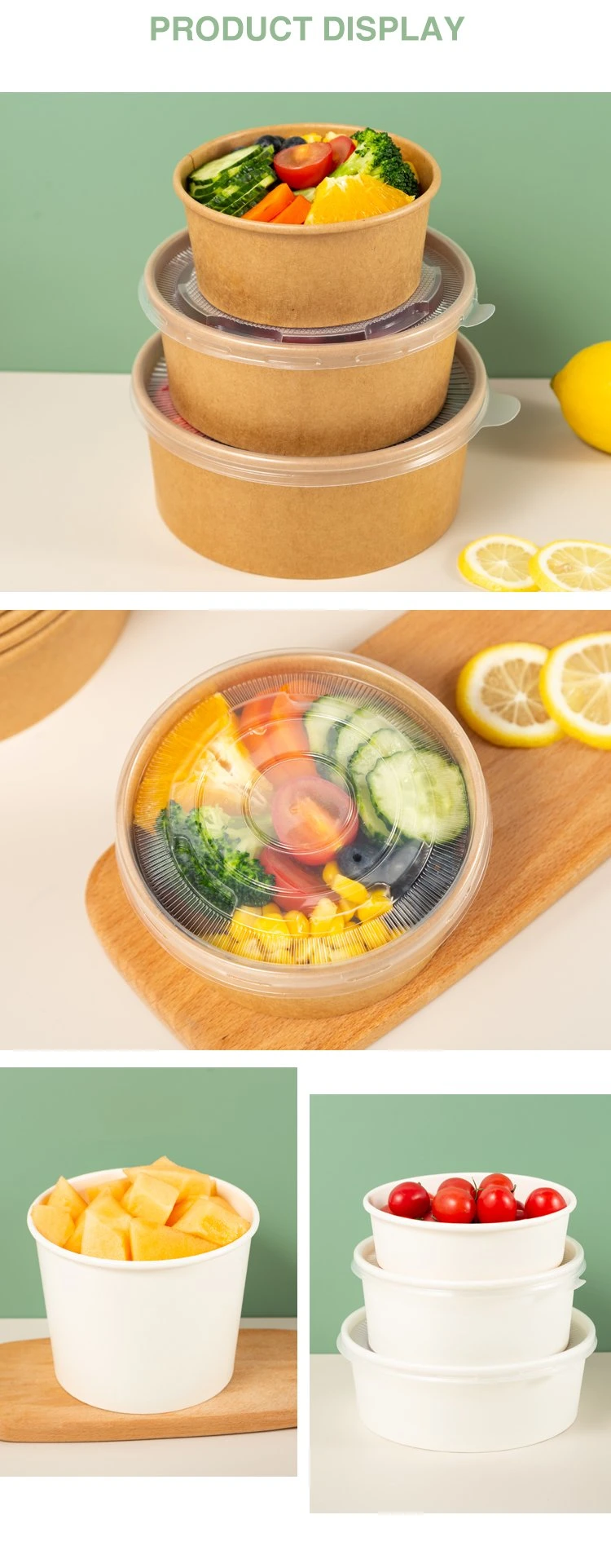 Disposable 500cc Soup Serving Bowls Bulk Party Supplies for Hot/Cold Food Paper Bowls
