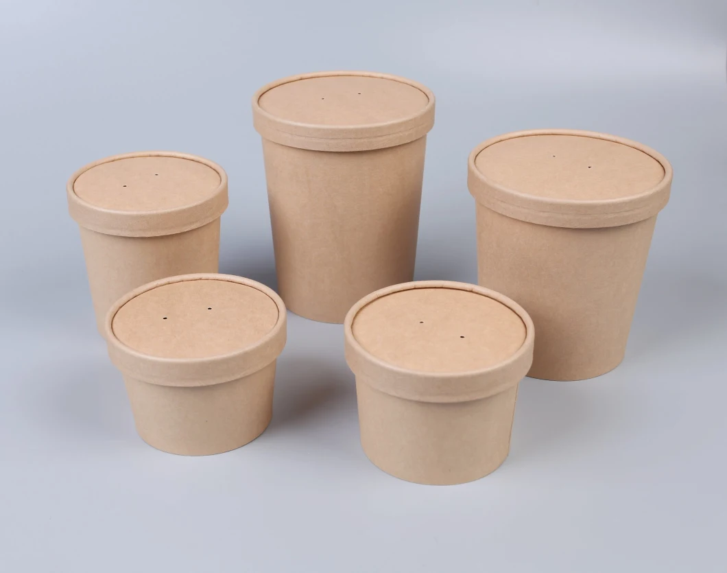 Waterproof PE Coted Kraft Soup Cup