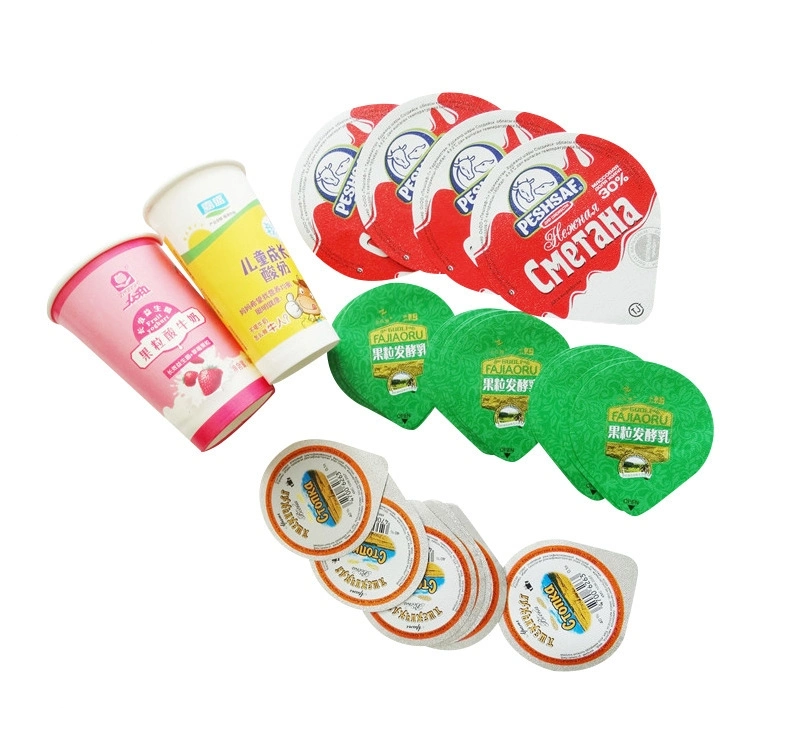 PP PS Aluminum Foil Embossed Yogurt Cup Lids