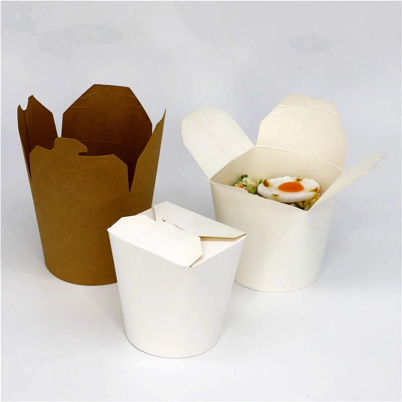 Ecofriendly Wholesale Food Packaging Disposable Kraft Paper Noodle Box