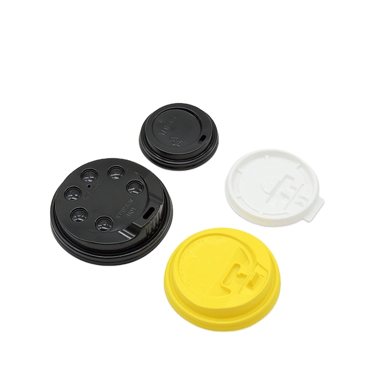 Yellow Disposable Paper Cup Lid for Hot Coffee Drinking