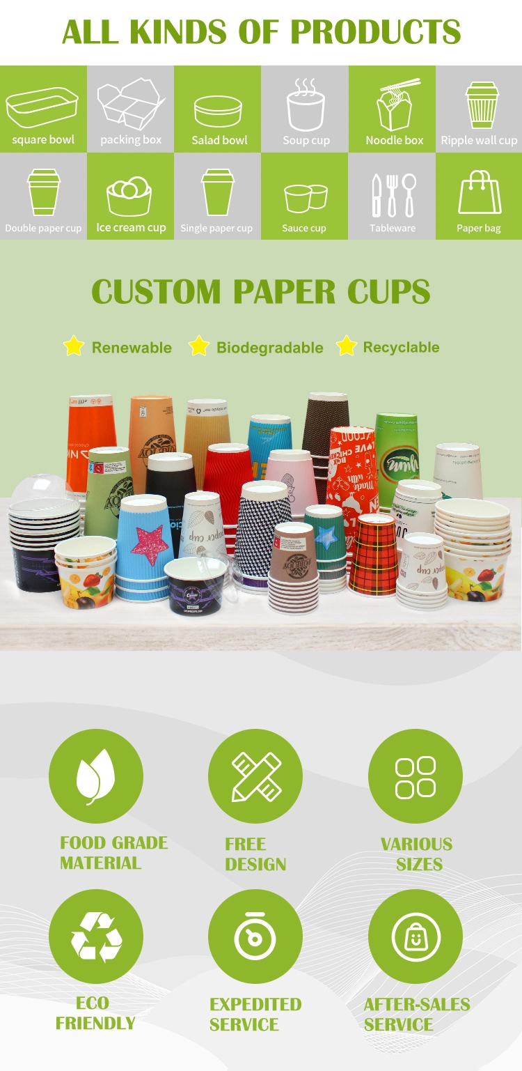 Compostable Biodegradable PLA Bamboo Plastic Free Coffee Paper Cups