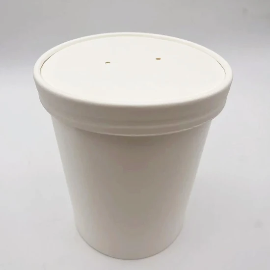 Custom Print Personalized Disposable Takeaway Paper Soup Cup with Cover