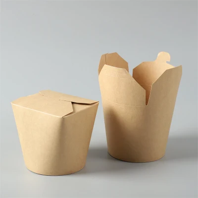 26oz/32oz Take Away Round Bottom Paper Noodle Box