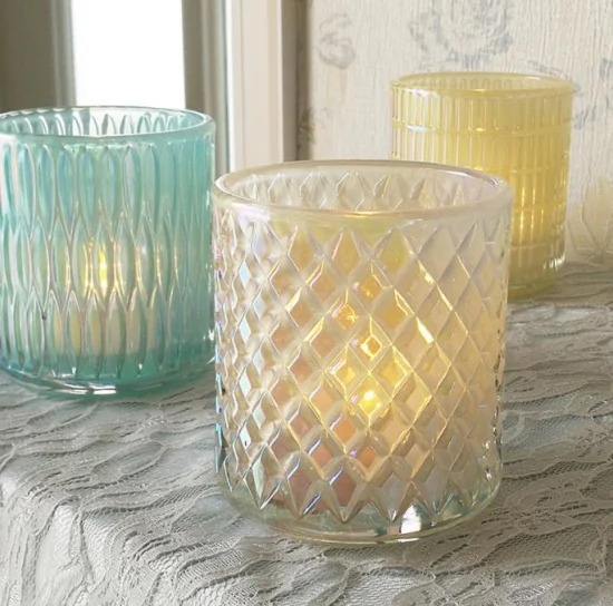 Coloured 200ml Embossed Lace Embossed Candle Cup