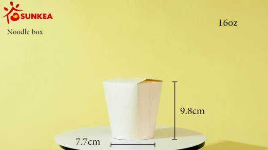 Disposable Take Away Packaging Kraft Food Grade Paper Noodles Box Round Base Chinese Food Box