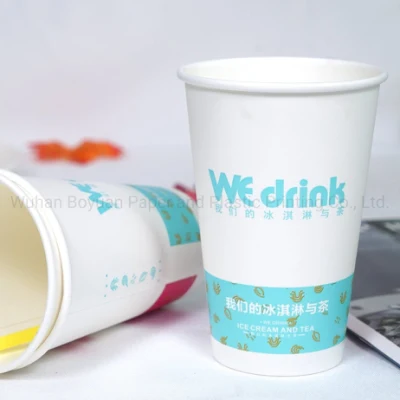 Eco Compostable Biodegradable PLA Coffee Disposable Single Wall Paper Cup