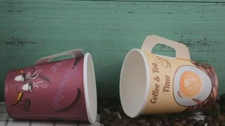 Custom Printed Compostable Single Wall Hot Paper Cup Insulated 8boz 9oz