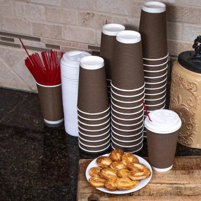 Bio-Degradable Compostable Double Walled Insulated Hot Coffee Paper Cups