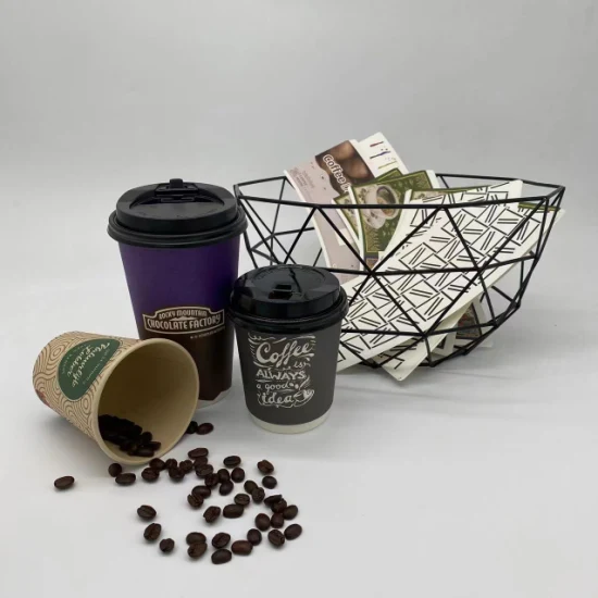 Paper Cup Coffee 4 Oz Wax Paper Cup Paper Cup Seal Single or Double Ripple Wall Hot Coffee Paper Cups with Logo Compostable Biodegradable Packaging Eco Friendly