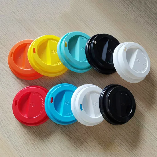 Yellow Disposable Paper Cup Lid for Hot Coffee Drinking