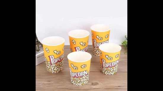 Food Grade 46oz Disposable Custom Printed Popcorn Paper Cup Bucket