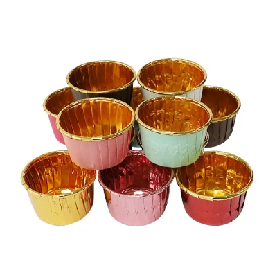 Standard Size 50PCS Set Multiple Colors Aluminum Foil Paper Greaseproof Baking Muffin Cupcake Liner Cups