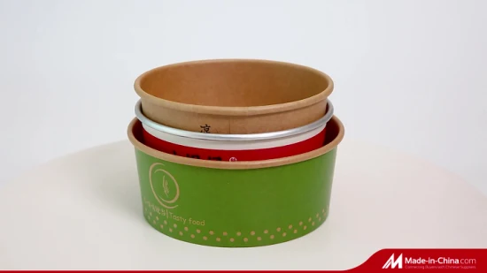 Thickened Salad Bowl Soup Cup with Lid Paper Bowl Disposable Porridge Bucket