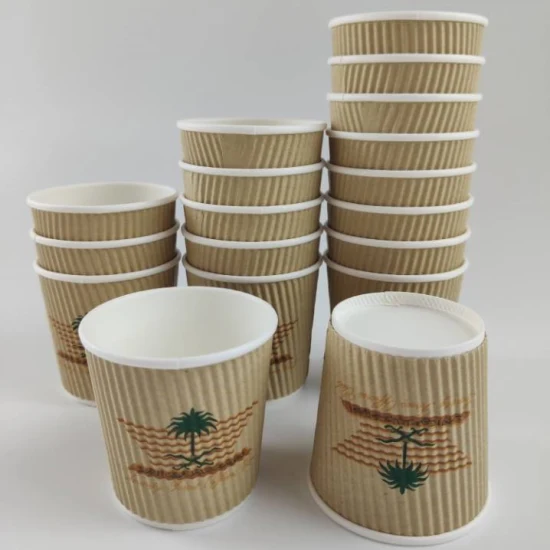 Wholesale Eco Friendly 100% Compostable PLA Coating Disposable Double Wall Hot Coffee and Tea Paper Cups