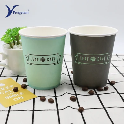 Customized Printed Single Wall Paper Cup with Lid