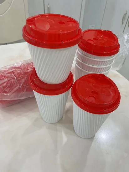 Take Away Coffee Cup Lid Use Hot/ Cold Drink Disposable Coffee Cups Red Black White Plastic PP/PS Cover Lid for Cup