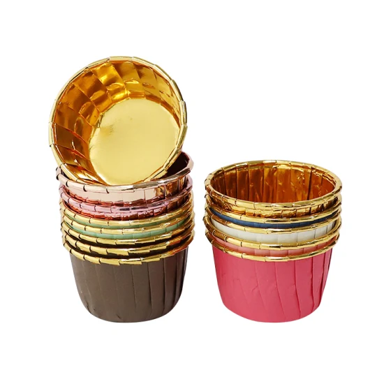 15 Colors Aluminum Foil Paper Cup Cupcake Liners Gold Cake Holders Metallic Paper Baking Cups Muffin Cake Cup