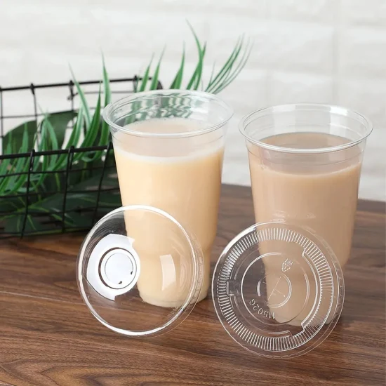 12oz 16oz 20oz Biodegradable and Compostable Disposable PLA Cup Eco Friendly Plastic Cold Coffee Boba Tea Cup Ice Cream with Lids