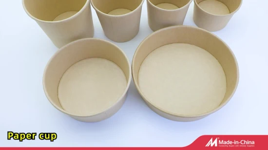 Hot Paper Cup PLA Laminated Single/Double Wall Paper Coffee Cup Compostable Container Disposable Kraft